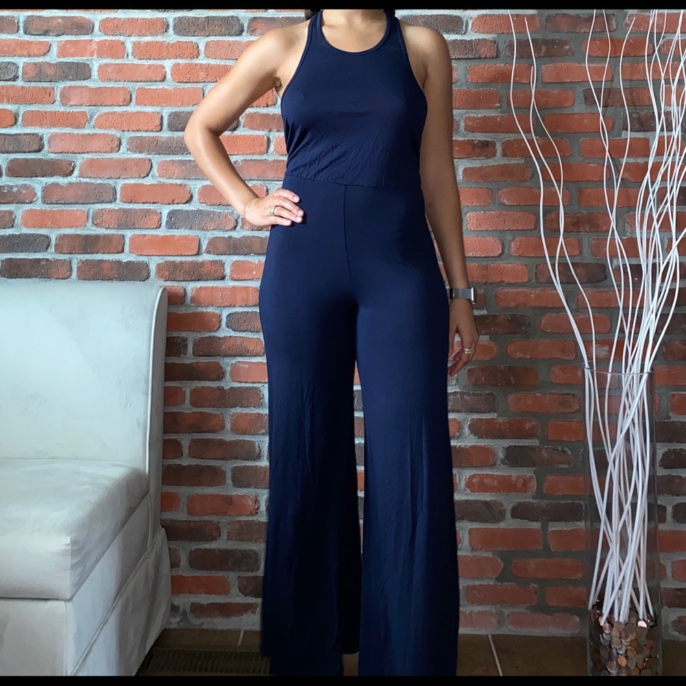 Navy Jumper Open Racer-back
